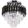Kryształowa sufitowa lampa Toledo 6260/4B 8C BL do salonu czarny chrom