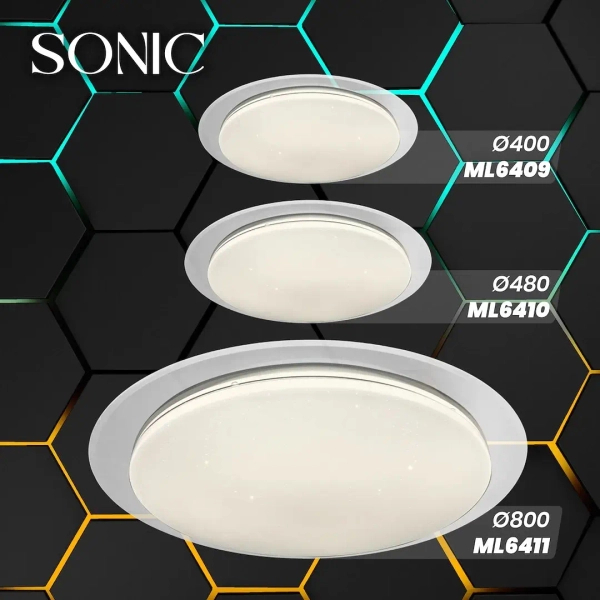 Plafon do salonu ledowy Sonic ML6409 LED 24W 3000-6000K okrągły biały