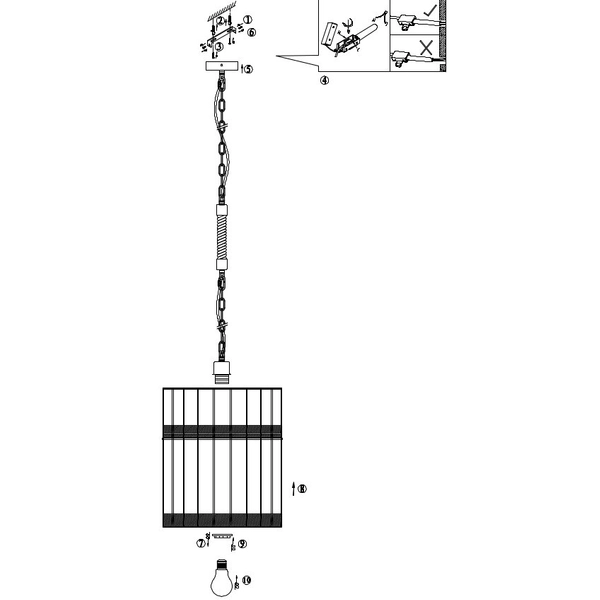 Skandynawska LAMPA wisząca HALIA 15673H1 Globo tuba OPRAWA metalowa ZWIS okrąły loftowy brązowy czarny