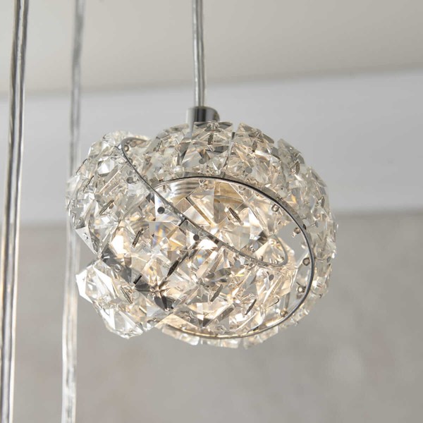 Kaskadowa lampa wisząca Talia 77566 Endon kryształ transparentna chrom