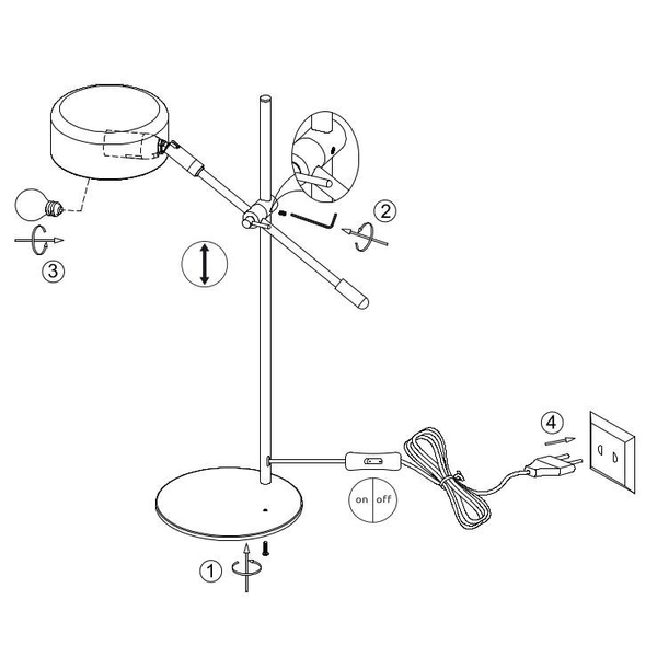 Stołowa LAMPA regulowana GIANNA 24099TC Globo biurkowa LAMPKA do gabinetu chrom