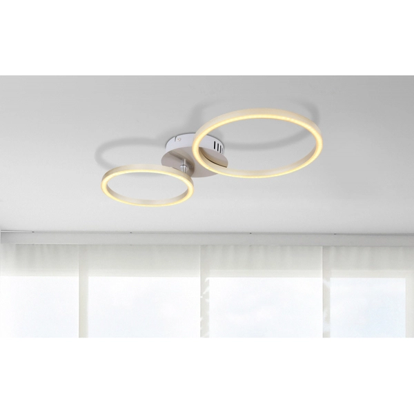LAMPA sufitowa KENDY 67233-24N Globo geometryczna OPRAWA metalowa LED 24W 3000K rings nikiel