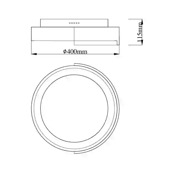 Czarny plafon ARUBA C0285 1xLED 52W 3000K ?40cm owalna oprawa
