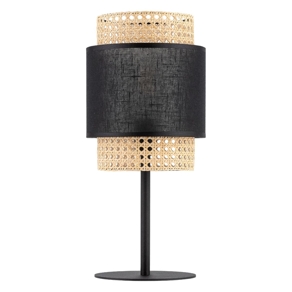 Ażurowa lampka nocna Boho 5567 TK Lighting ratanowa czarna słomkowa
