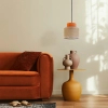 Ekologiczna lampa wisząca Duo 3255 naturalna juta pomarańczowy