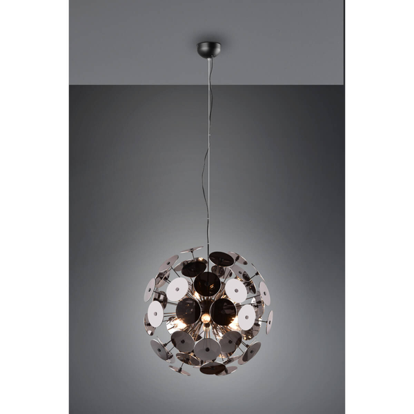 Wisząca lampa Discalgo 309900657 Trio dekoracyjna srebrna czarna