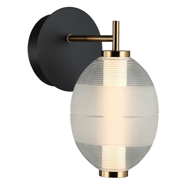 Kinkiet ścienny Rinot WL-45372-1-WH-CL LED 8W 3000K czarna przezroczysta