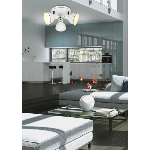 Metalowa lampa sufitowa Zumba 98-72160 reflektory czarna biała