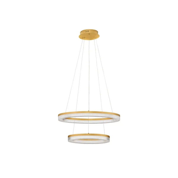 Metalowa lampa wisząca LANTELVO LE45393 LED 47W 2700-4000K ringi złote