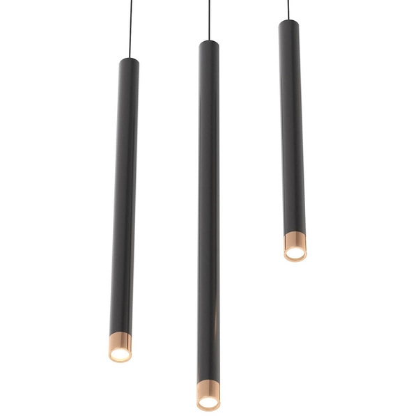 Wisząca lampa kierunkowa Q I sopel czarny do salonu tuba