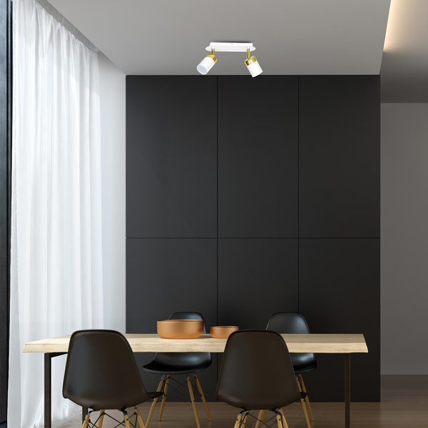 Reflektorowa LAMPA sufitowa JOKER MLP6129 Milagro metalowa OPRAWA plafon regulowane reflektorki białe złote