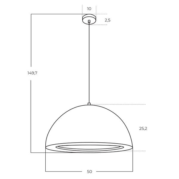 Lampa zwisająca RENE AZ5901 Azzardo nad stół półokrąg brązowa