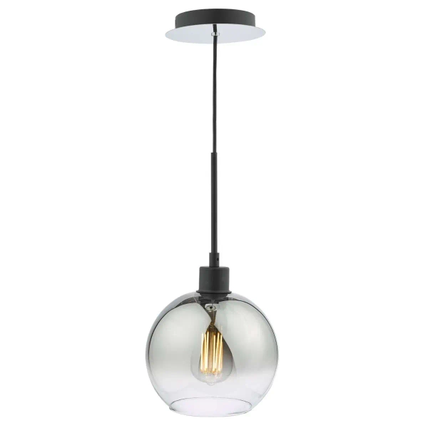 Kulista wisząca lampa Lycia LYC8622 kula do jadalni przydymiona czarna