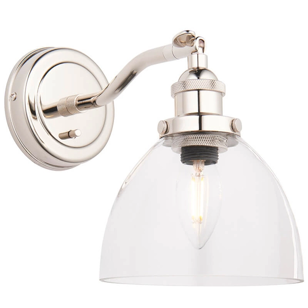 Ścienny kinkiet z regulacją Hansen 97589 srebrny przezroczysty