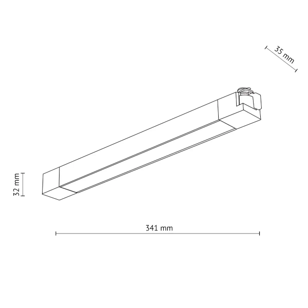 Podłużna lampa szynowa 1-fazowy Tracer 18190 LED 20W 3000K czarny