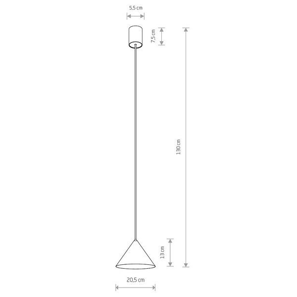 Stożkowa lampa wisząca Zenith 7996 nowoczesna czarna do pokoju