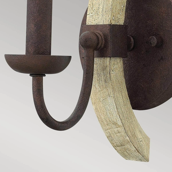 Rustykalna lampa ścienna Middlefield HK-MIDDLEFIELD1 drewniana rdzawa