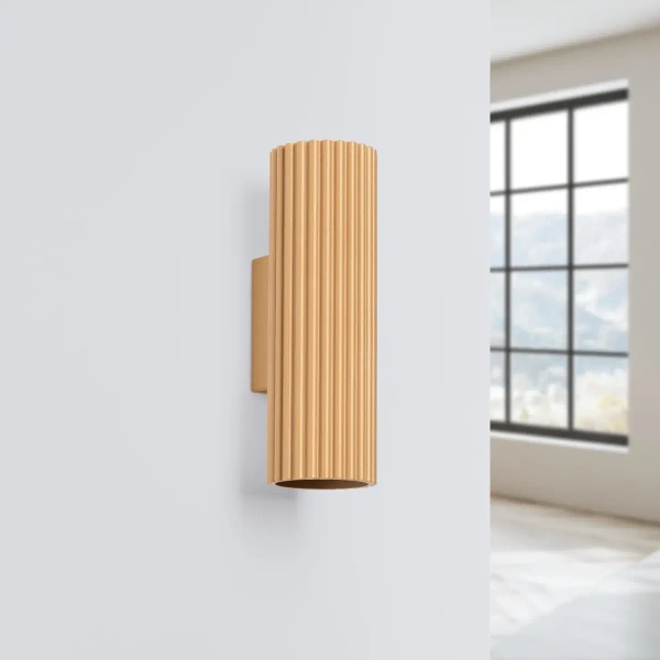 Naścienny kinkiet góra-dół KARBON SL.1651 ryflowany złoty