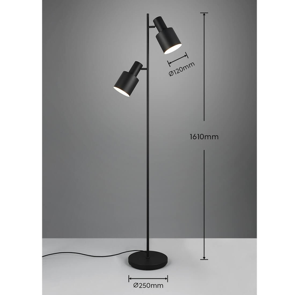 Podłogowa lampa ELIOR DL232419400 Trio reflektorki metalowa czarna