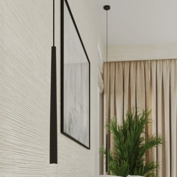 Podłużna lampa wisząca BLISS SL.1462 sopel tuba czarna