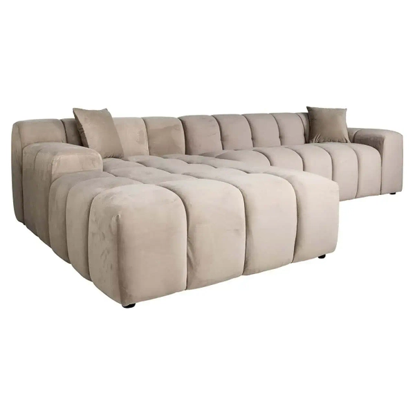 Nowoczesna sofa Cubel S5136 KHAKI VELVET Richmond Interiors aksamitna beżowa