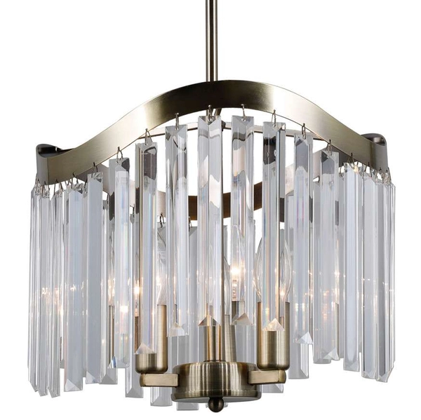 LAMPA wisząca SABRIGA PND-44544-3 Italux glamour OPRAWA metalowy ZWIS kryształki brąz przezroczyste