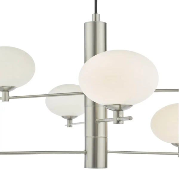 Wisząca lampa kulista Jasper JAS0646 kule do jadalni nikiel biała