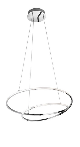 Designerska lampa wisząca Lanus nad łóżko LED 29W srebrna