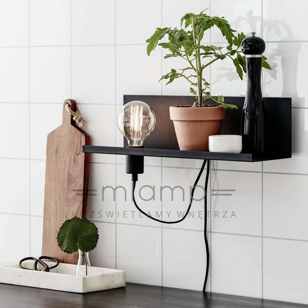 Kinkiet LAMPA ścienna MULTI 106482 Markslojd metalowa OPRAWA półka czarna