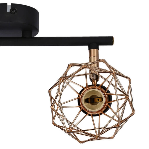 Przysufitowa lampa Acrobat 92-22202 koszyk metalowa czarny miedziany