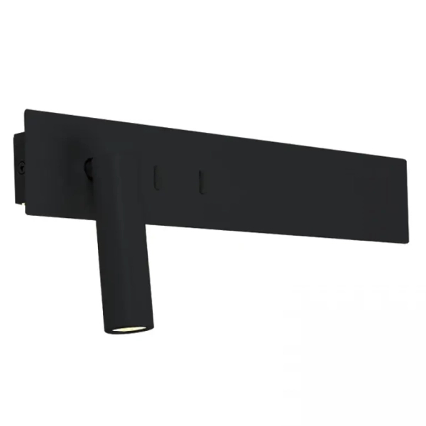 Komercyjna ścienna lampa H54 LED 3W+10W 3000K do czytania czarny