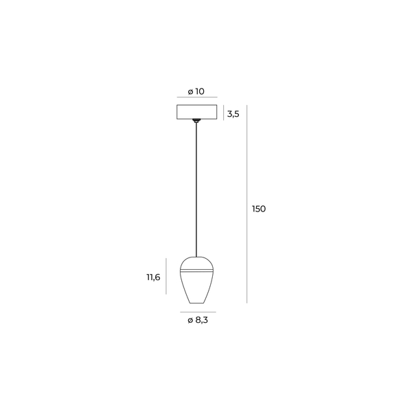 Wisząca lampa loftowa Cometshine P0471 LED 8W 3000K do holu czarna złota