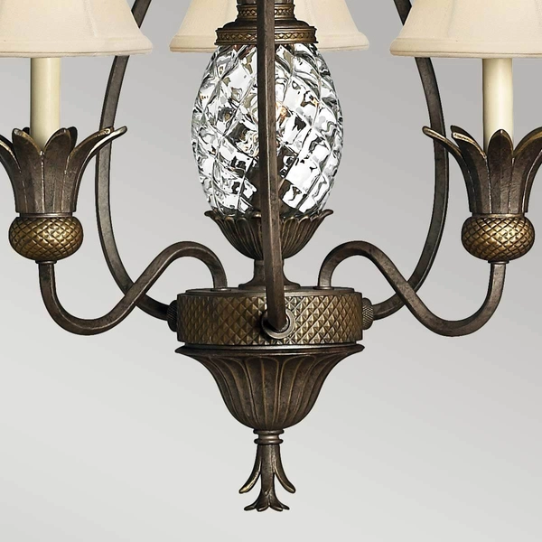 Dekoracyjna lampa wisząca Plantation HK-PLANT3-PZ Hinkley beżowy przezroczysty brąz