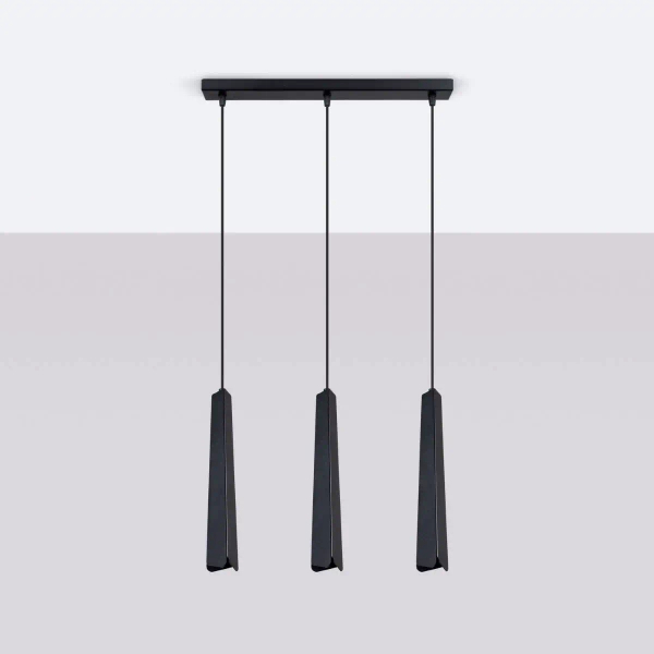 Wisząca lampa nad wyspę Prysm SL.1402 Sollux potrójna kuchenna czarna