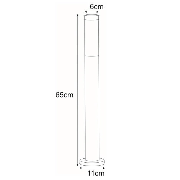 Zewnętrzna lampa ogrodowa Anica K-LP231-650 IP44 słupek metalowa srebrna
