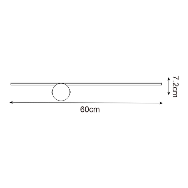 Ścienny kinkiet belka Fad WL22032G-L60 Zumaline LED 5W 4000K czarny