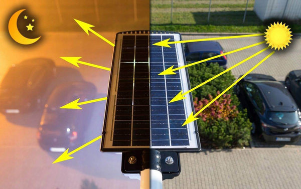 Solarna uliczna latarnia 298 Domeno LED 360W 6000K IP66 metalowa czarna