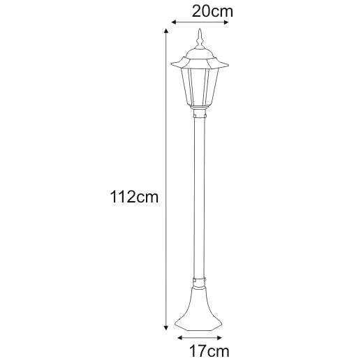 Zewnętrzna LAMPA stojąca STANDARD K-6009B czarny Kaja klasyczna OPRAWA latarenka outdoor metalowa IP44 czarna