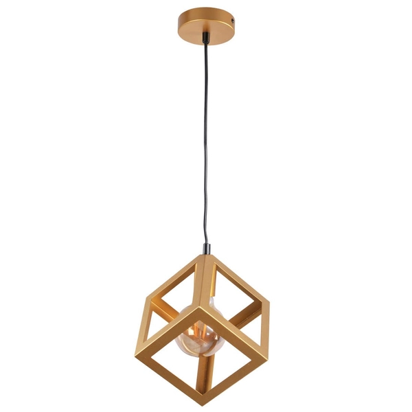 Nowoczesna LAMPA wisząca SWEDEN 318688 Polux metalowa kostka cube do salonu złota