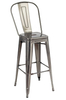Krzesło barowe Tower Big Back KH010100967 do kuchni szare