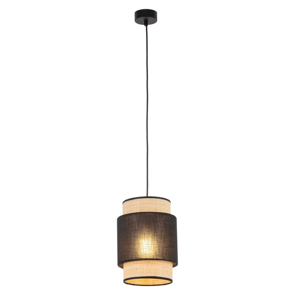 Pojedyncza lampa wisząca ekologiczna Boho 5656 TK Lighting czarna słomkowa