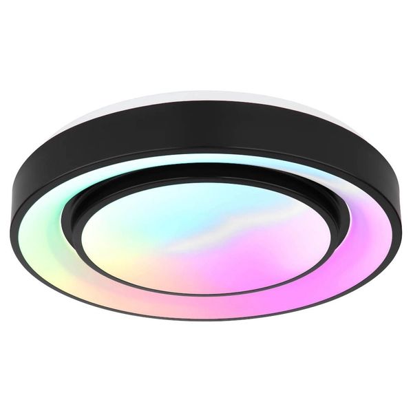 Okrągła LAMPA sufitowa SULLY 41368-24 Globo metalowy plafon LED RGB 24W 3000K - 6500K czarny