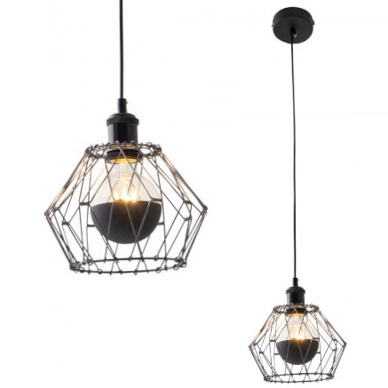 LAMPA wisząca 6115222 Nave metalowa OPRAWA 1-punktowa klatka ZWIS regulowany czarny