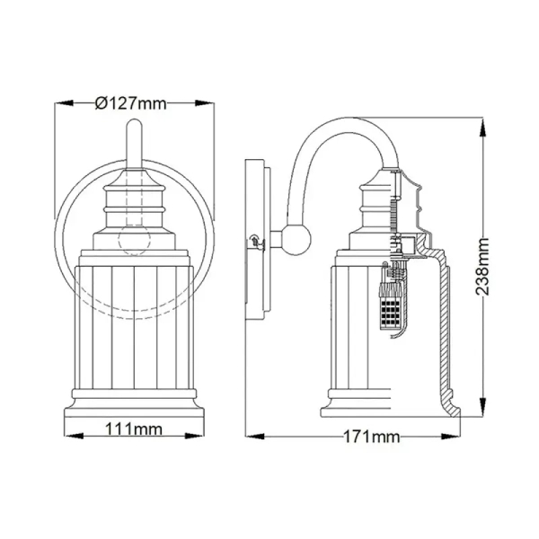 Naścienna lampa do łazienki Swell QZ-SWELL1-BB-BATH IP44 mosiądz