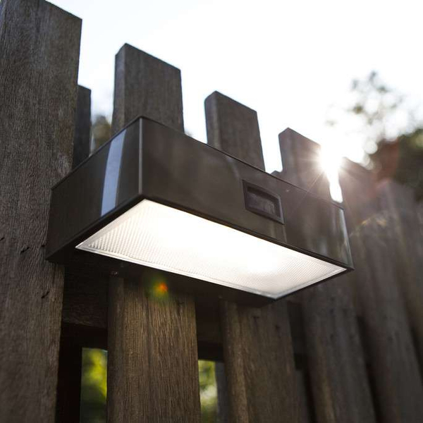 Elewacyjna LAMPA solarna BRICK 6908501308 Lutec prostokątna OPRAWA ogrodowa LED 2W 4000K outdoor IP44 transparentna