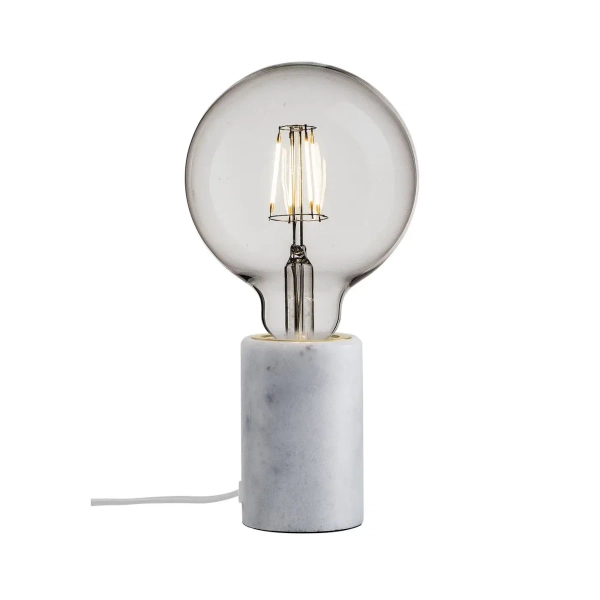 Stołowa lampa na komodę Siv 45875001 marmurowa biała