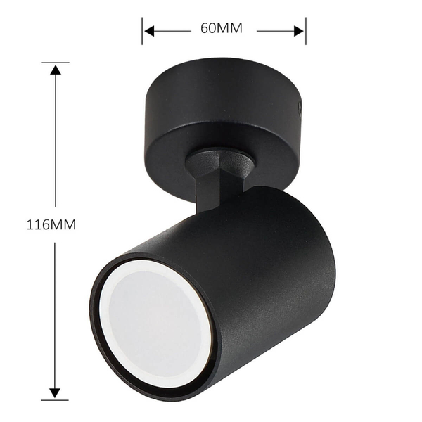 Regulowana LAMPA sufitowa SNOW LP-731/1W BK Light Prestige metalowa OPRAWA spot reflektorek tuba czarna