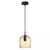 Wisząca szklana lampa 22116 do sypialni szampański czarny