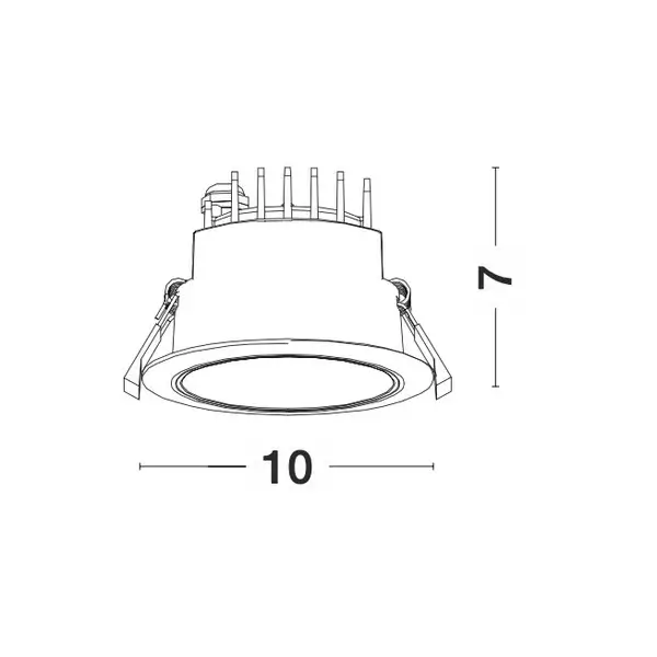 Wpuszczana ledowa lampka oczko ZURECA LE65114 LED 10W 3000K czarny
