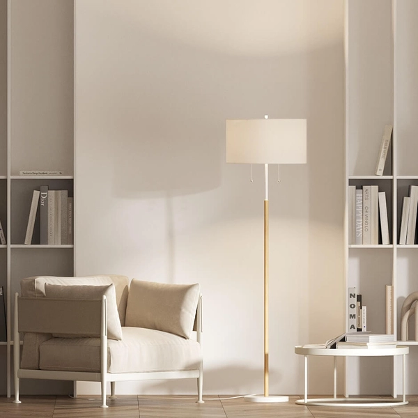 Stojąca lampa podłogowa Fogo LP-0304/2F WH Light Prestige do salonu biała